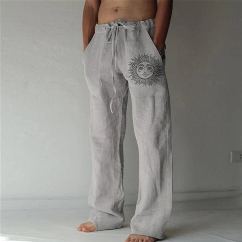 Elastische casual broek met trekkoord