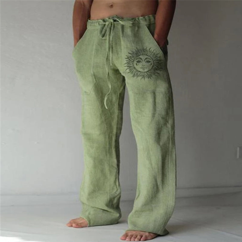 Elastische casual broek met trekkoord