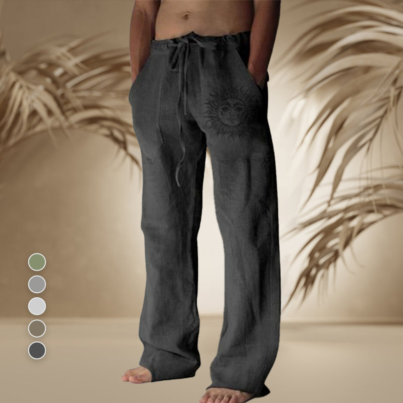 Elastische casual broek met trekkoord