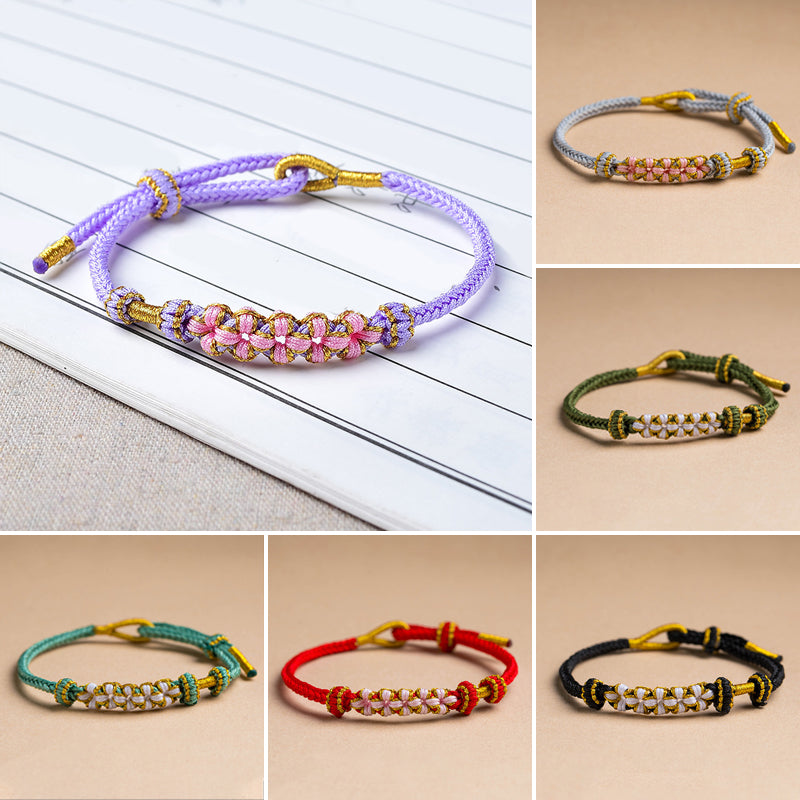 Perzik bloesem knoop armband