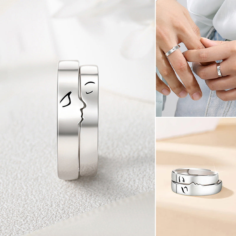 One Kiss Sterling Silver Couple Rings Valentijnsdag Cadeau gids