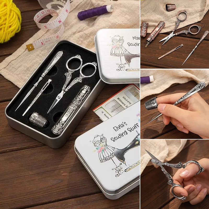 Europese antieke vintage naai dozen set