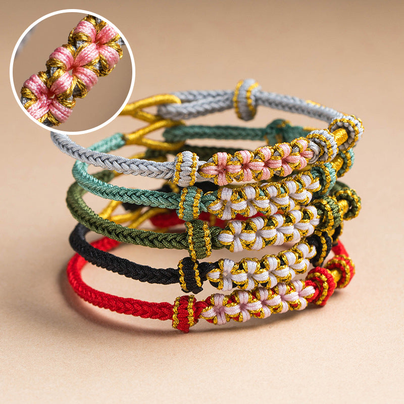 Perzik bloesem knoop armband