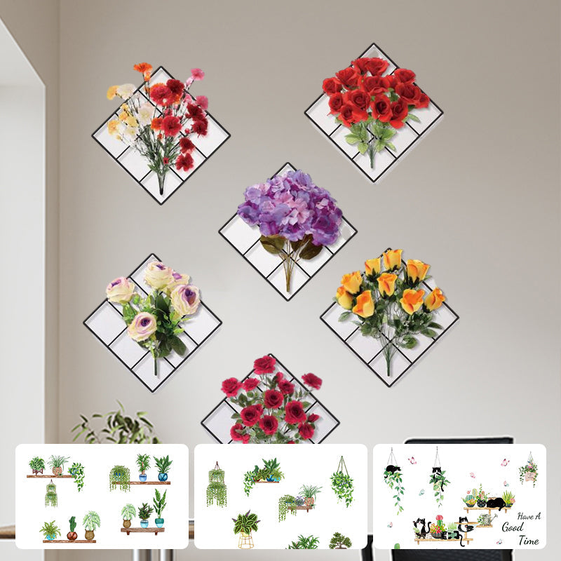 Groene plant 3D zelfklevende muursticker