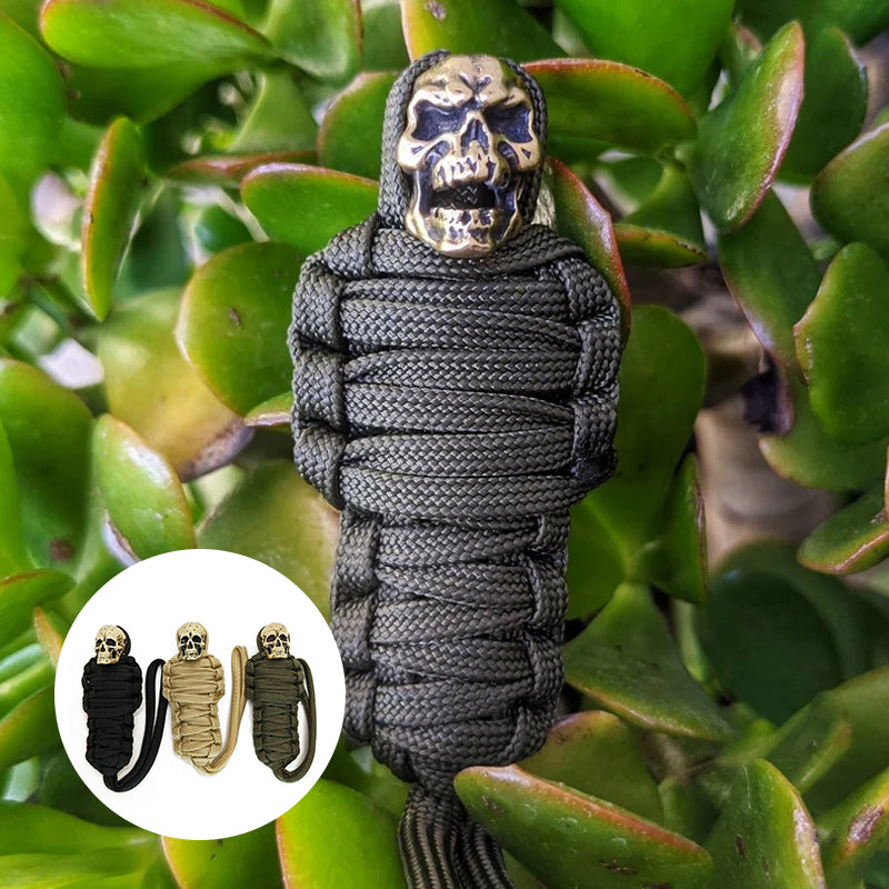 Paracord Sleutelhanger Mummie Messing Schedel
