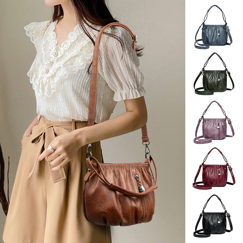 Schoudertas voor dames met retro textuur