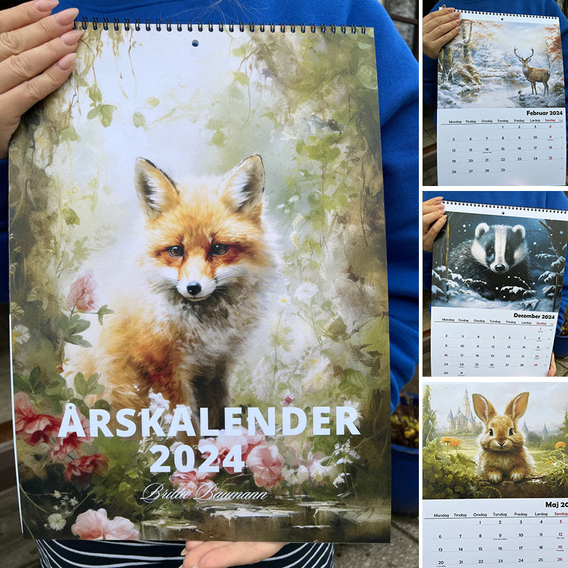 Schattige dierenkalender 2024
