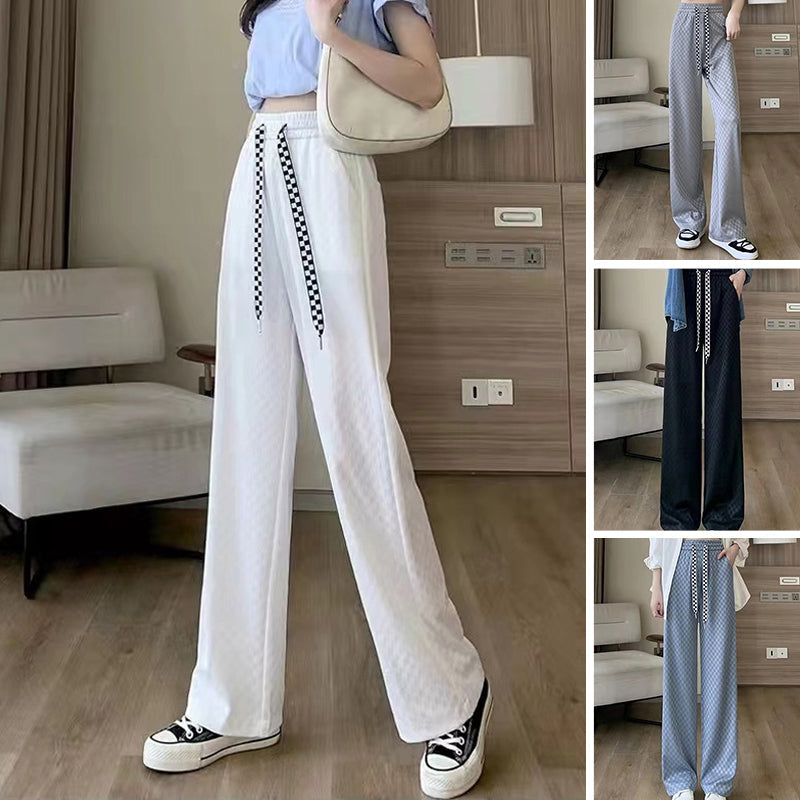 Geruite broek met wijde pijpen