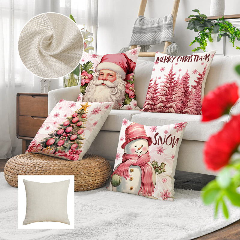 Roze kerstkussenslopen