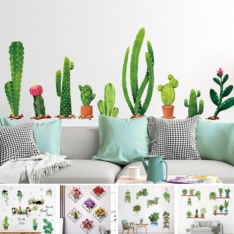 Groene plant 3D zelfklevende muursticker