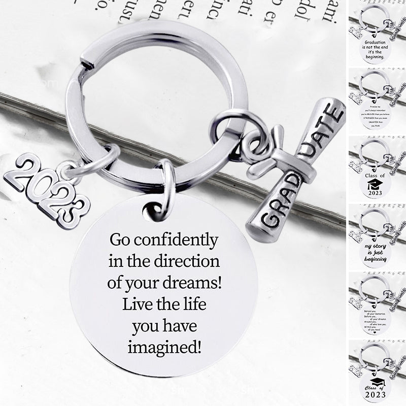 2023 Afstudeer Seisoen metalen sleutelhanger cadeau met geschenkdoos