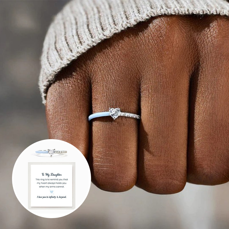 Aan mijn dochter - Gesneden Halve Emaille Ring