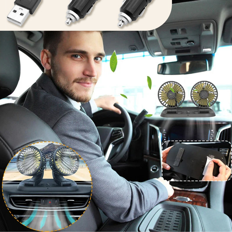 Dubbele kop Auto  Luchtcirculatieventilator