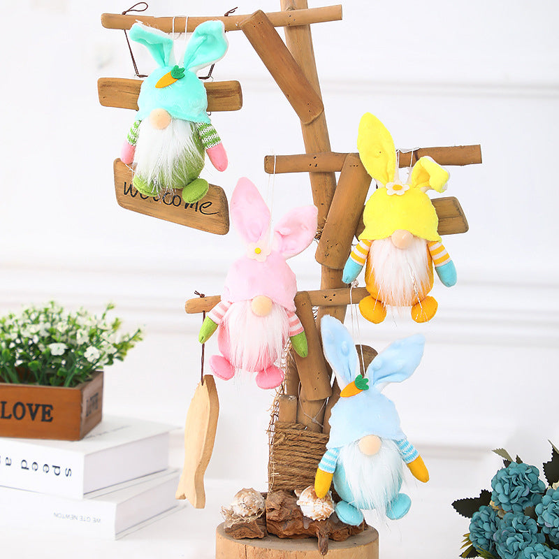 Handgemaakte paashaas pop ornament