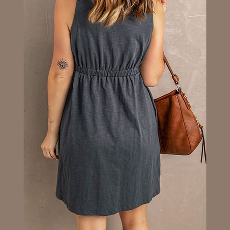 Elfootd mouwloze mini-jurk