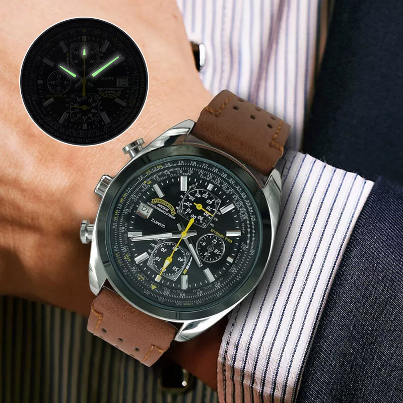 Producten Multifunctioneel quartz herenhorloge met meerdere knoppen