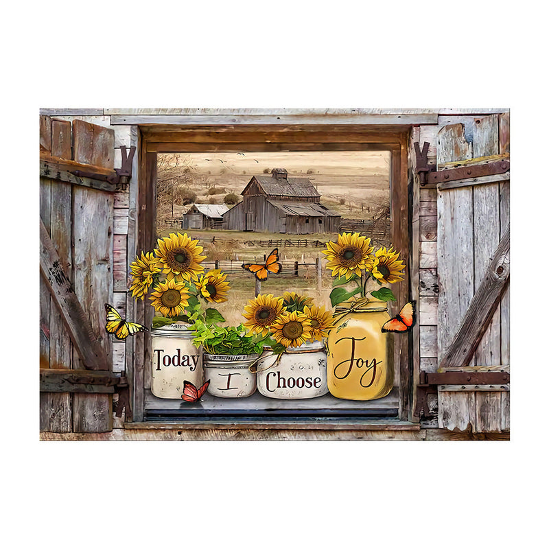 Vlinder zonnebloemen kunst aan de muur