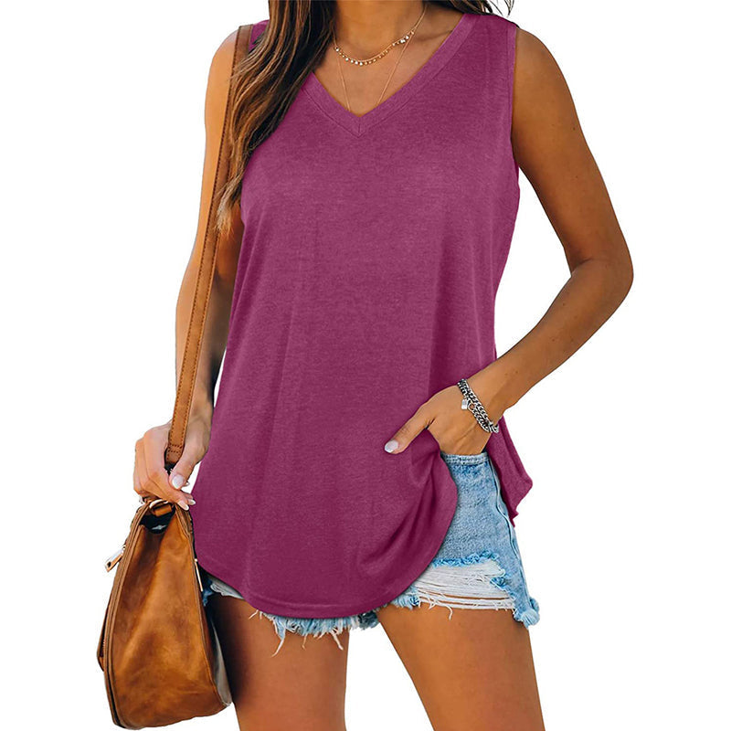 Swallowtail mouwloos vest in effen kleur