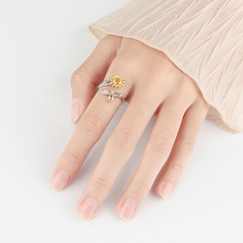 Zonnebloem Fidget Spinner Ring