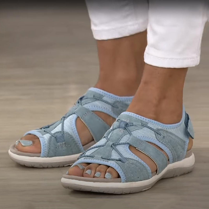 Vintage strandsandalen met platte zolen