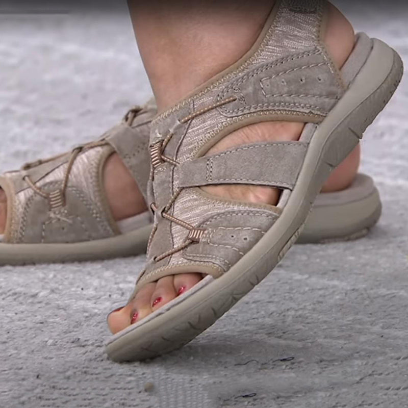 Vintage strandsandalen met platte zolen