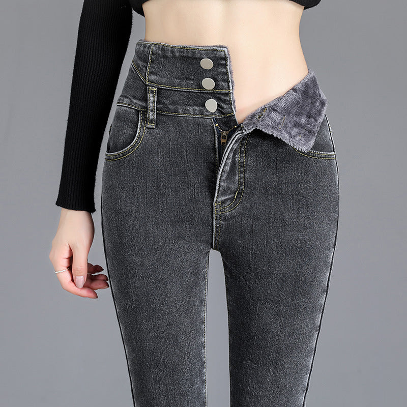 Fleece hoge stretch jeans