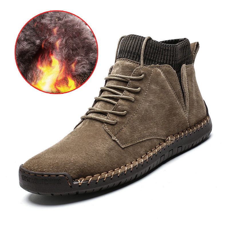 Handgestikte halfhoge heren schoenen
