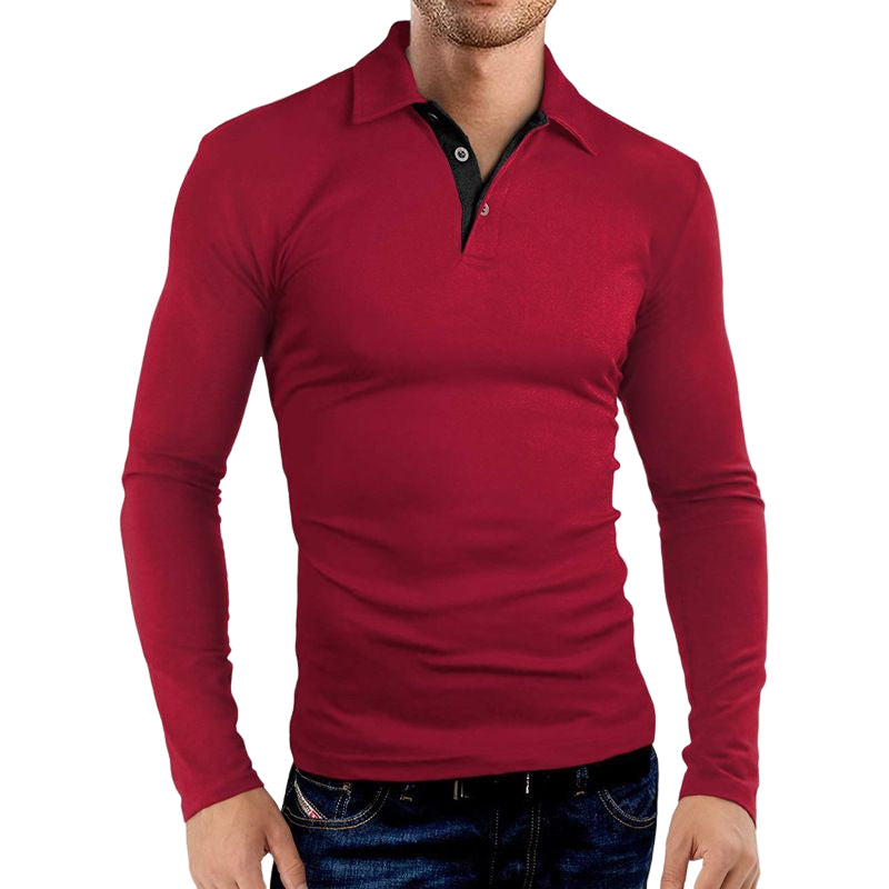 Poloshirt met lange mouwen en revers