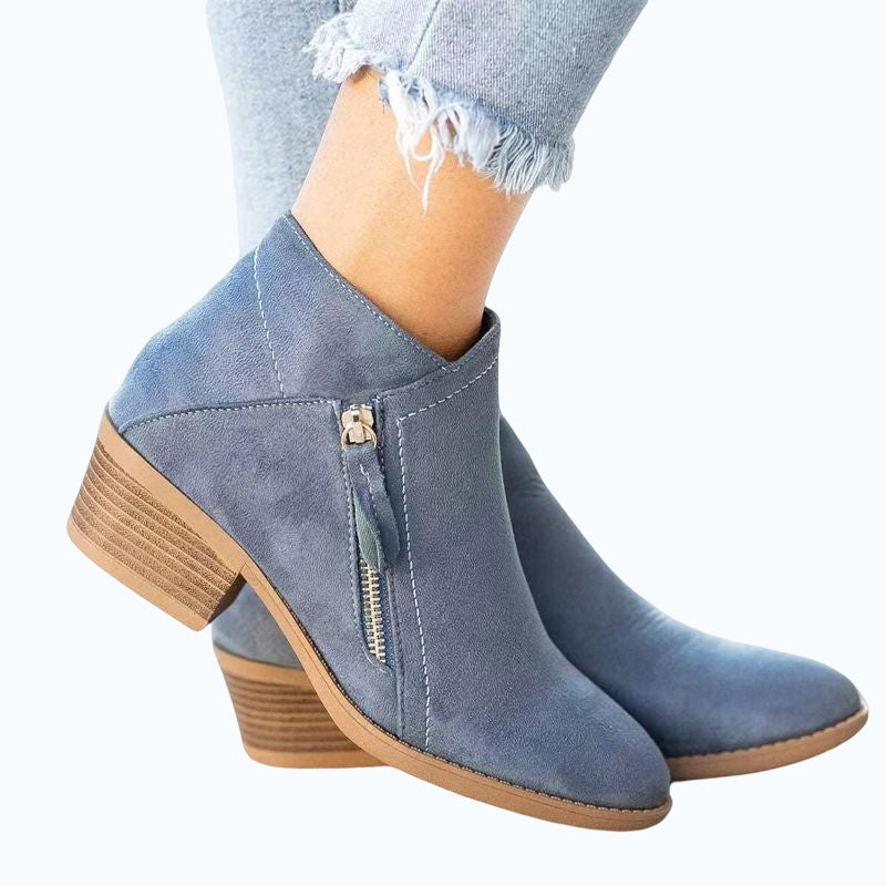 Chunky Heel enkellaarsjes met Zijrits voor Dames