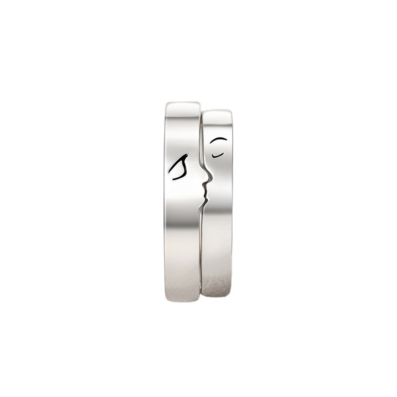 One Kiss Sterling Silver Couple Rings Valentijnsdag Cadeau gids
