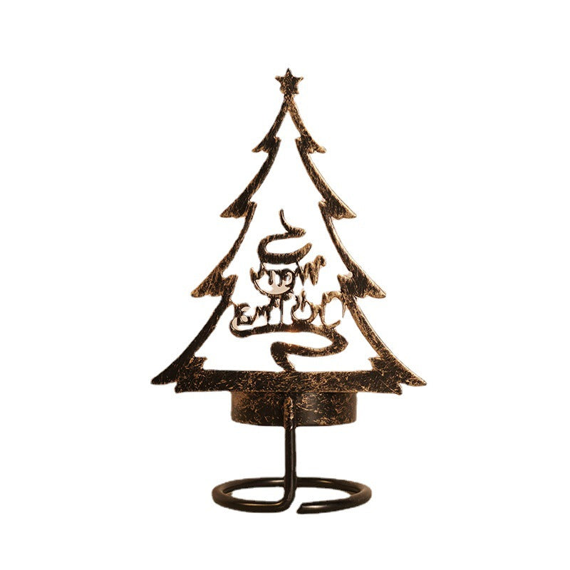 IJzeren kaarsenhouder in de vorm van een kerstboom