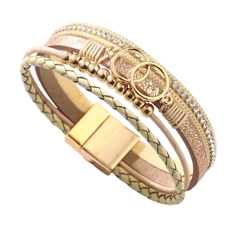 Laag lederen armband