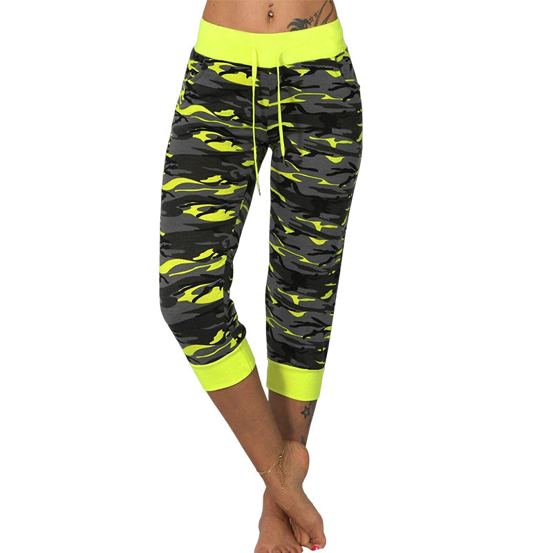 Yogabroek met camouflage print