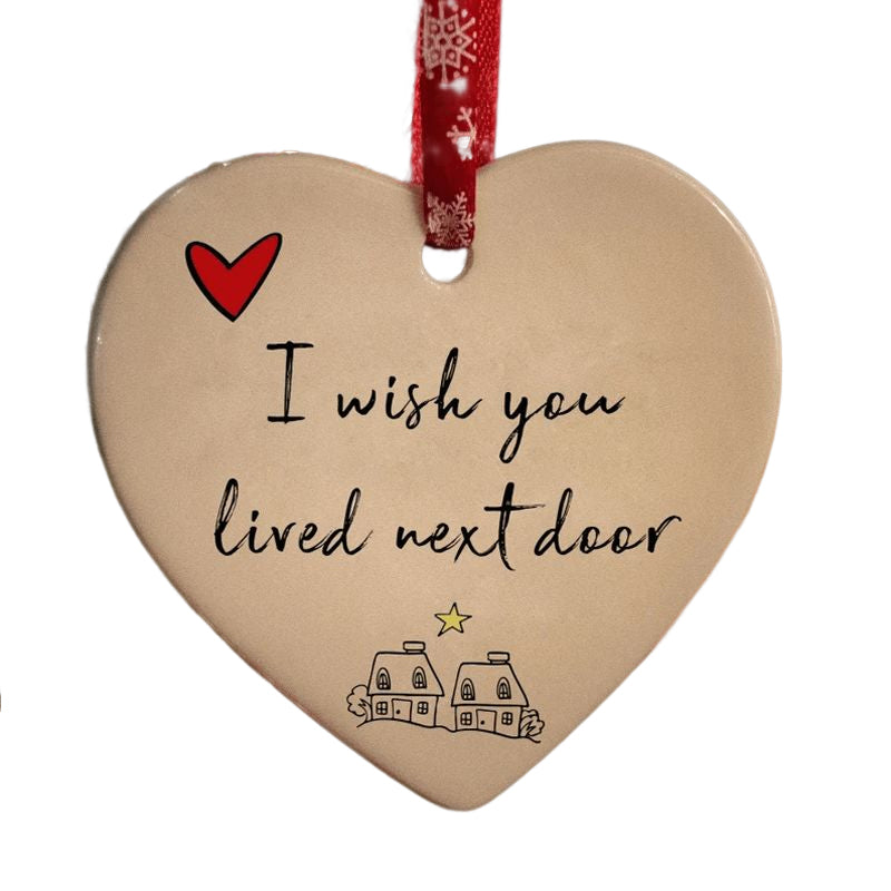 Keramisch hart hangend ornament