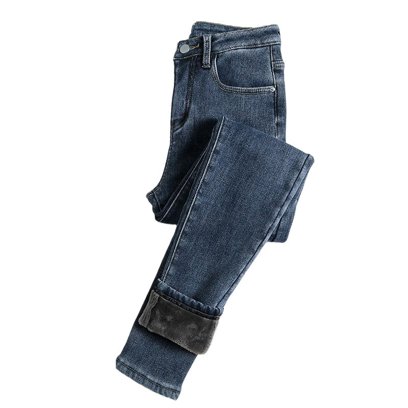 Verdikte elastische potloodbroek met fleece