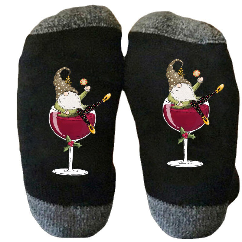Gnome wijnglas Unisex Crew sokken