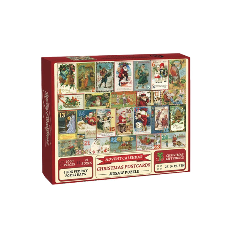 Kerstkaarten Adventskalender Legpuzzel 1000 stukjes