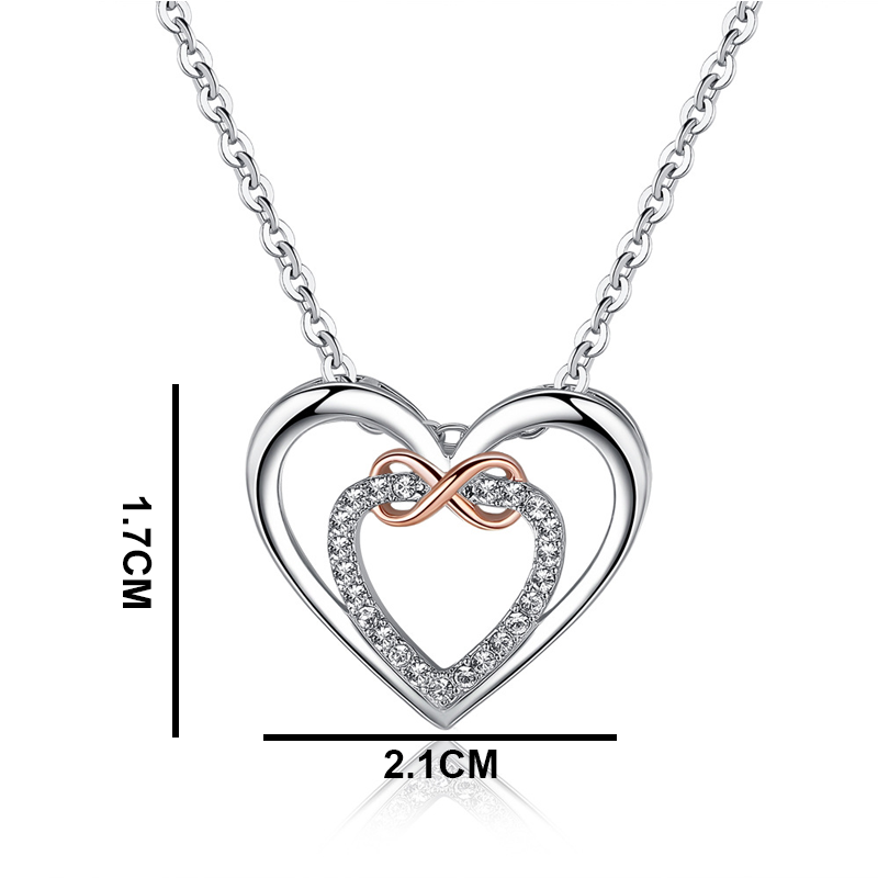 Twee harten Infinity ketting