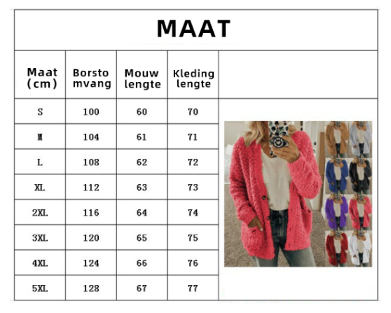 Dames pluche warme winter casual jas