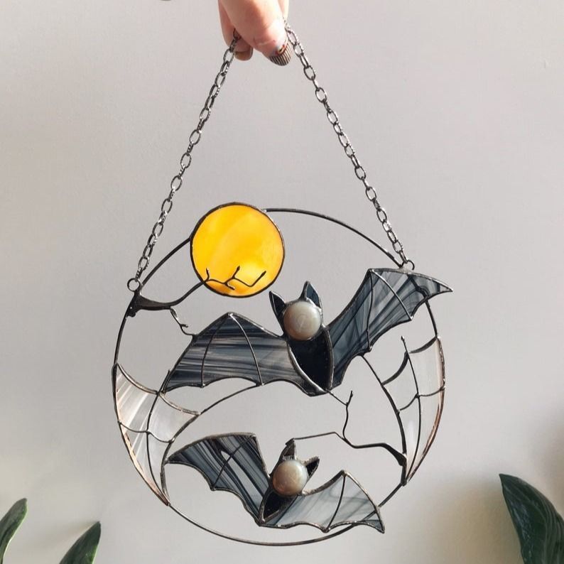 Halloween Vleermuizen | Druppelolie Zonnebloem | Decoratief Hangend Ornament