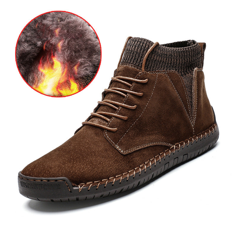 Handgestikte halfhoge heren schoenen