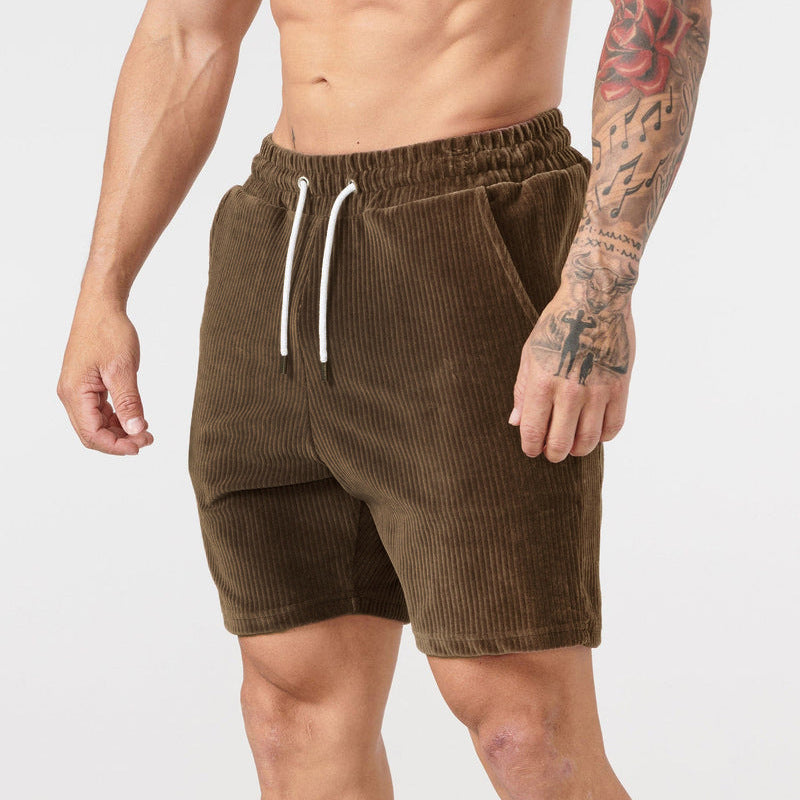 Eenvoudige herenshort van corduroy