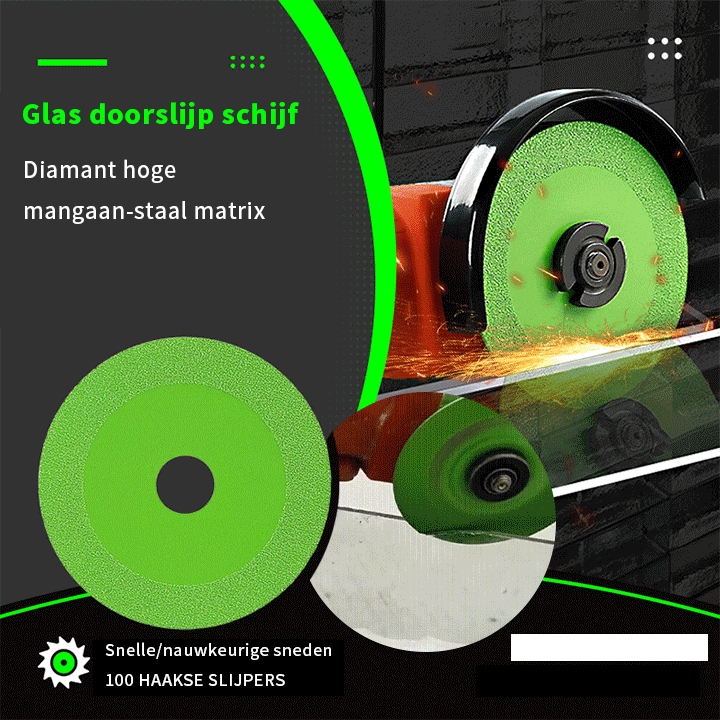 Glasdoor slijp schijf