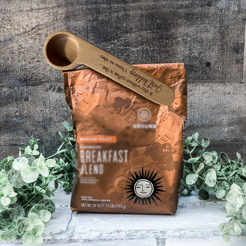 Gegraveerde koffieschep en tasclip