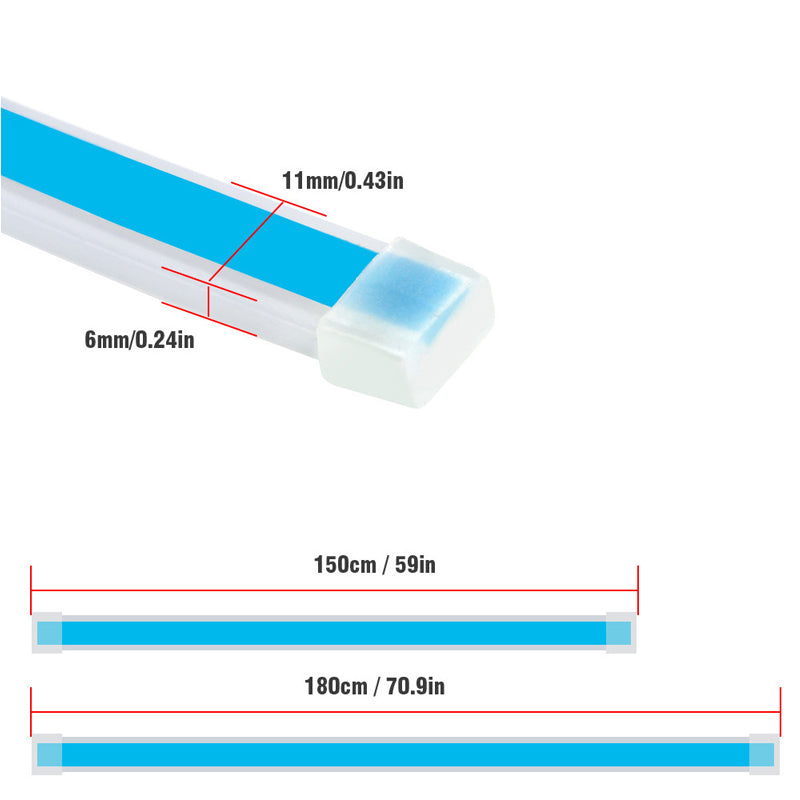 Dynamische LED-strip voor autokap