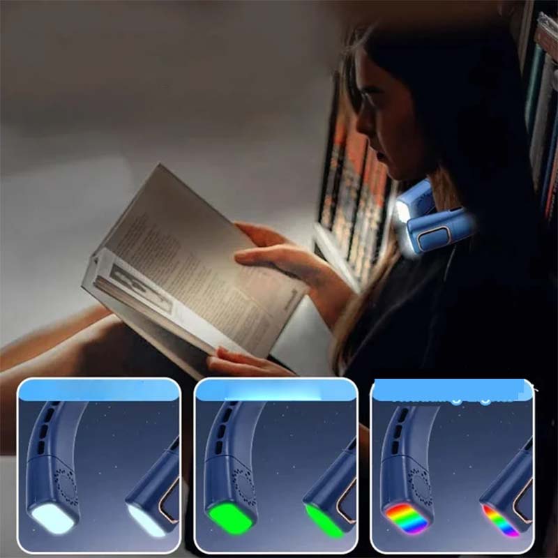 Bladloze hangende nekventilator met digitaal display en licht