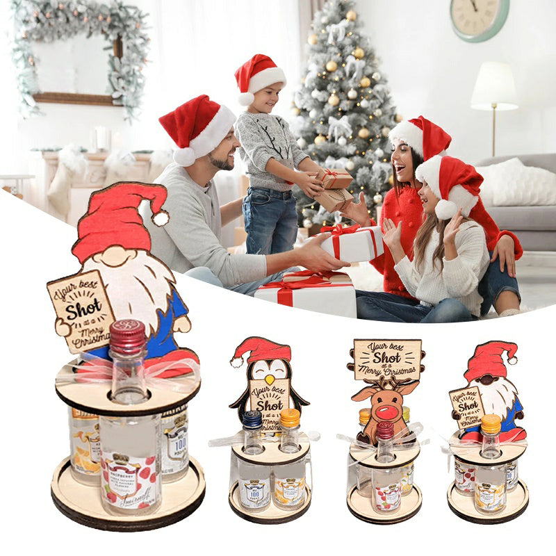 Kerst mini-wijnfleshouder
