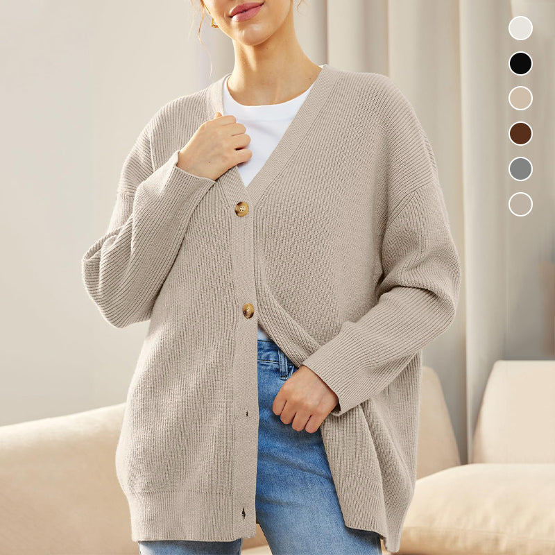 Casual Solid Color Sweaters Cardigan