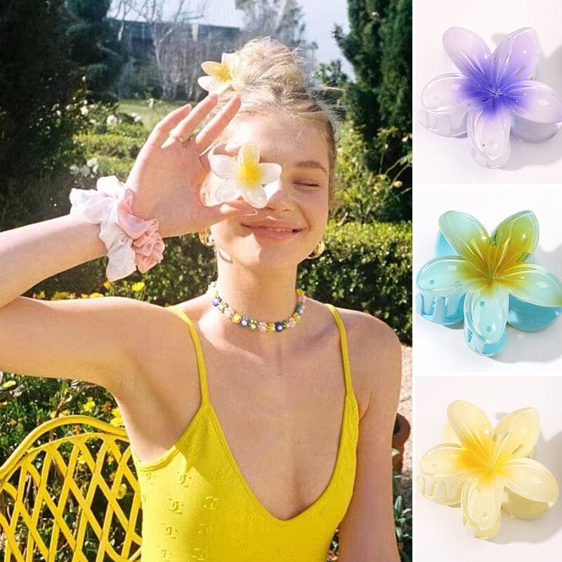 Haarclip met eierbloem