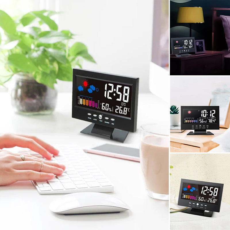 Digitale LED-temperatuur-vochtigheidsmonitor Wekker